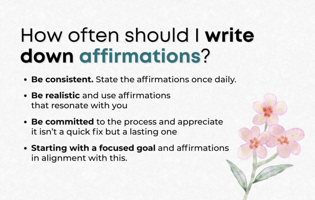 How many times should I write down affirmations?